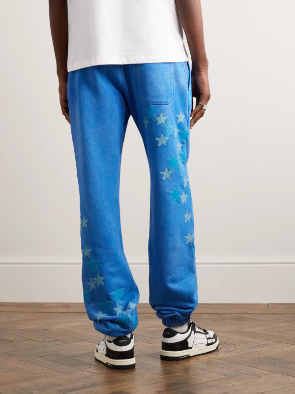 Tapered Leather-Appliquéd Supima Cotton-Jersey Sweatpants - BK