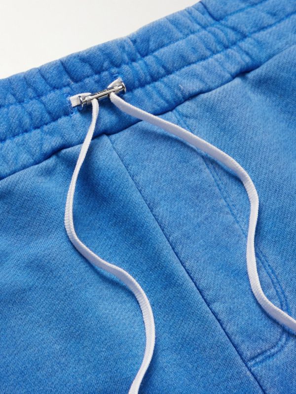 Tapered Leather-Appliquéd Supima Cotton-Jersey Sweatpants - E1