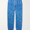 Tapered Leather-Appliquéd Supima Cotton-Jersey Sweatpants
