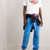 Tapered Leather-Appliquéd Supima Cotton-Jersey Sweatpants - OU
