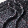 Wide-Leg Embroidered Melangé Knitted Drawstring Shorts - E1 Wide-Leg Embroidered Melangé Knitted Drawstring Shorts - E1
