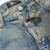 Straight-Leg Leather-Appliquéd Jeans - E1 Straight-Leg Leather-Appliquéd Jeans - E1