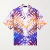 Convertible-Collar Tie-Dyed Silk-Twill Shirt