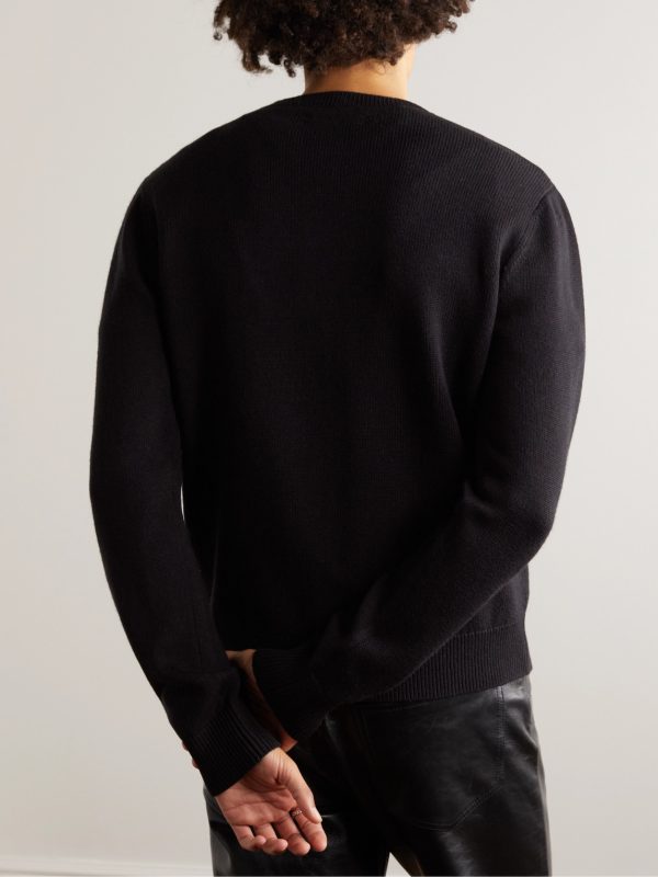 Logo-Embroidered Wool-Blend Sweater - BK Logo-Embroidered Wool-Blend Sweater - BK