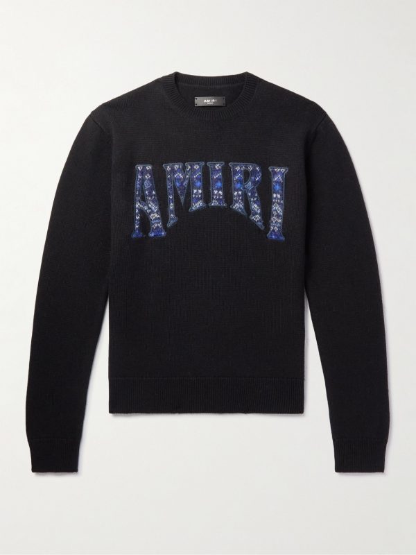 Logo-Embroidered Wool-Blend Sweater Logo-Embroidered Wool-Blend Sweater