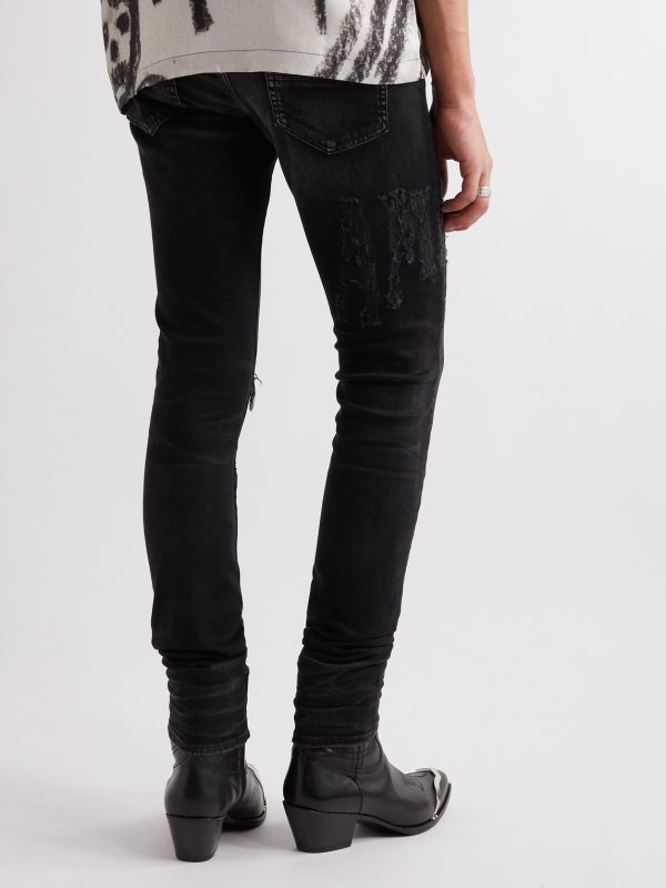 Skinny-Fit Distressed Jeans - BK Skinny-Fit Distressed Jeans - BK