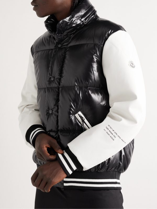 7 Moncler FRGMT Hiroshi Fujiwara Quinlan Quilted Shell and Leather Down Jacket - FR 7 Moncler FRGMT Hiroshi Fujiwara Quinlan Quilted Shell and Leather Down Jacket - FR