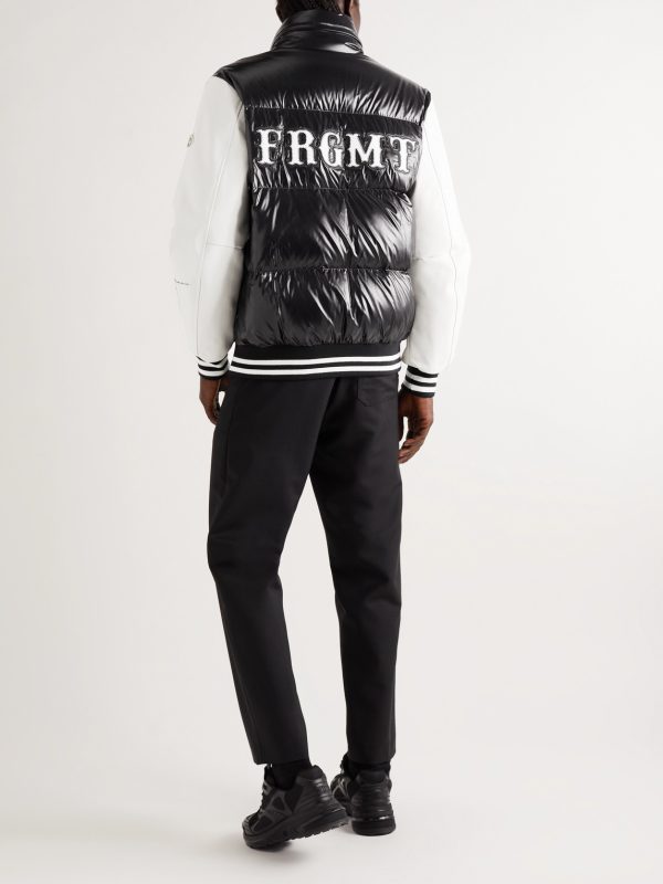 7 Moncler FRGMT Hiroshi Fujiwara Quinlan Quilted Shell and Leather Down Jacket - OU 7 Moncler FRGMT Hiroshi Fujiwara Quinlan Quilted Shell and Leather Down Jacket - OU