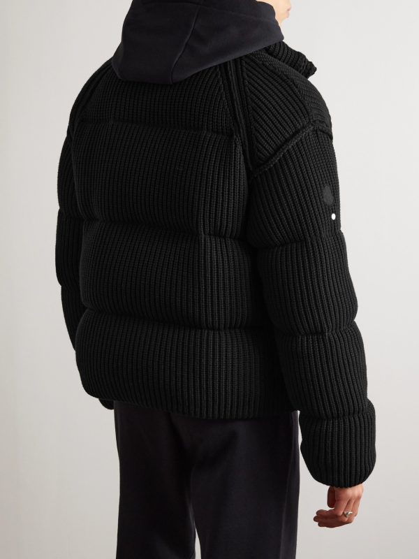 6 Moncler 1017 ALYX 9SM Quilted Ribbed-Knit Down Jacket - BK 6 Moncler 1017 ALYX 9SM Quilted Ribbed-Knit Down Jacket - BK