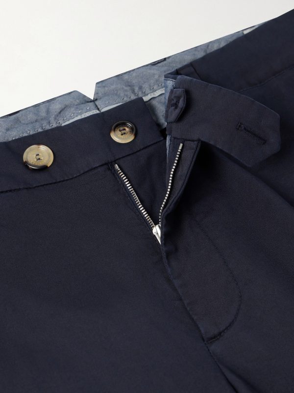 Slim-Fit Stretch-Cotton Gabardine Trousers - E1 Slim-Fit Stretch-Cotton Gabardine Trousers - E1