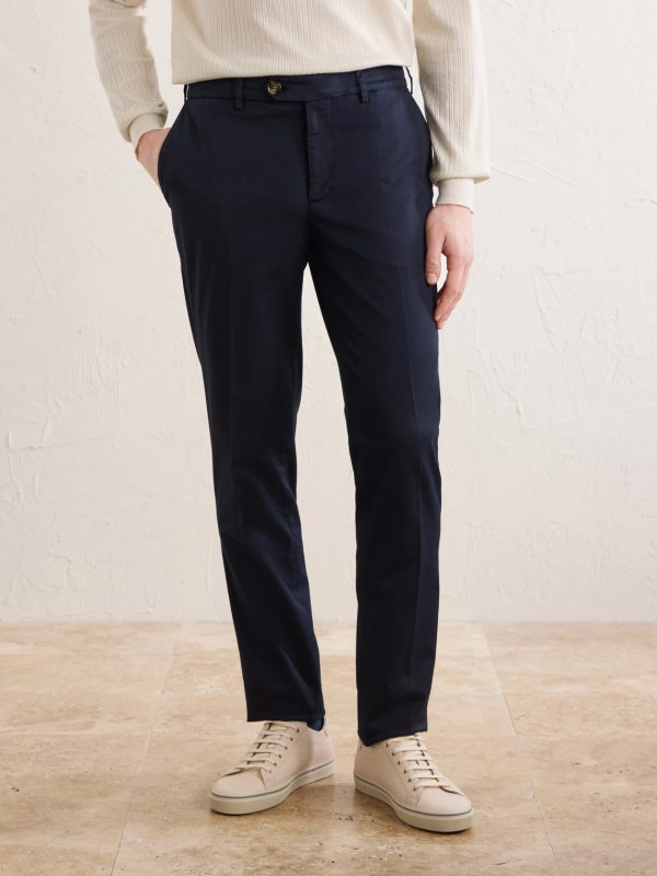 Slim-Fit Stretch-Cotton Gabardine Trousers - FR Slim-Fit Stretch-Cotton Gabardine Trousers - FR