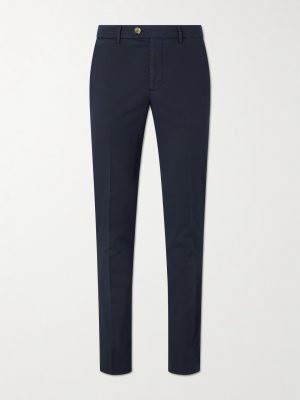 Slim-Fit Stretch-Cotton Gabardine Trousers