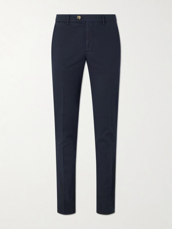 Slim-Fit Stretch-Cotton Gabardine Trousers Slim-Fit Stretch-Cotton Gabardine Trousers