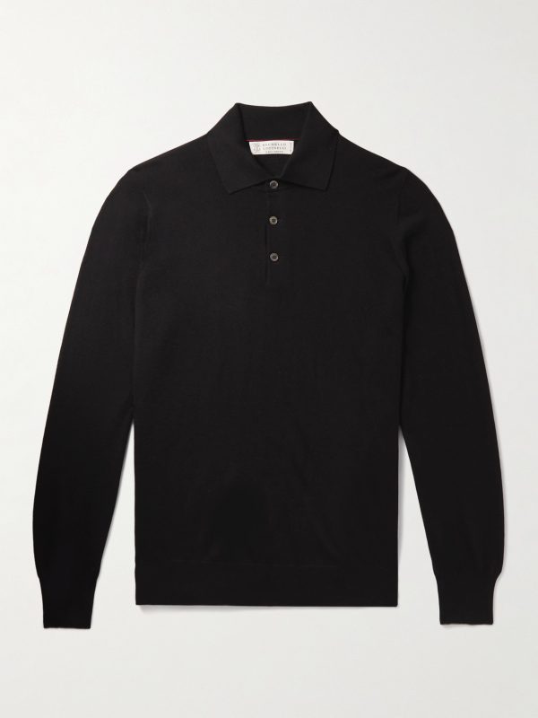 Virgin Wool and Cashmere-Blend Polo Shirt Virgin Wool and Cashmere-Blend Polo Shirt