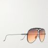 + Diamond Cross Ranch Aviator-Style Black-Tone Sunglasses - FR + Diamond Cross Ranch Aviator-Style Black-Tone Sunglasses - FR