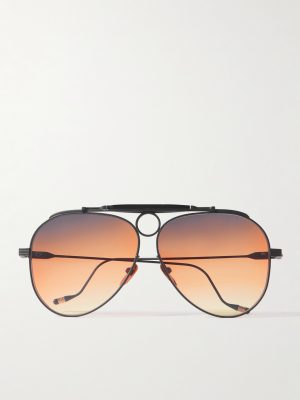 + Diamond Cross Ranch Aviator-Style Black-Tone Sunglasses + Diamond Cross Ranch Aviator-Style Black-Tone Sunglasses