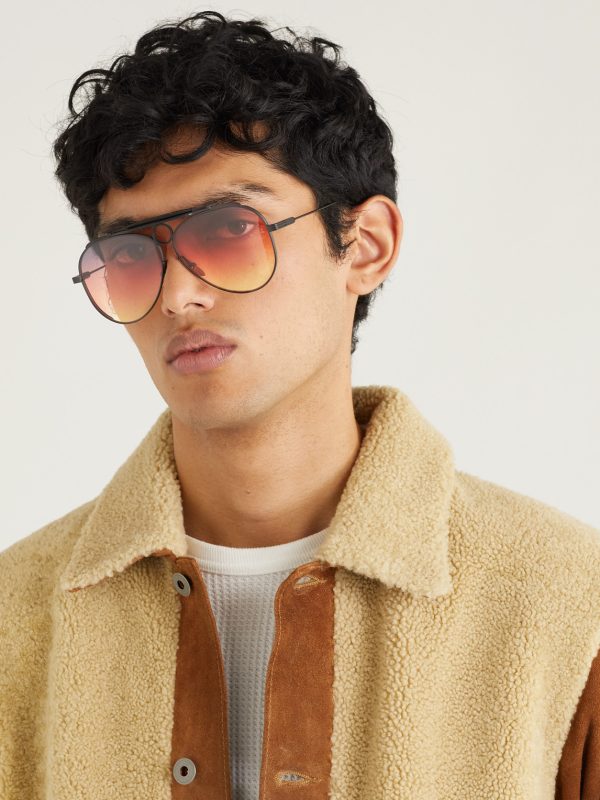 + Diamond Cross Ranch Aviator-Style Black-Tone Sunglasses - OU + Diamond Cross Ranch Aviator-Style Black-Tone Sunglasses - OU
