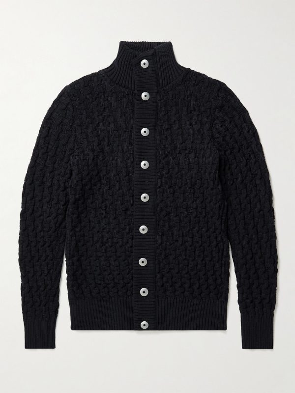 Stark Textured Virgin Wool Cardigan Stark Textured Virgin Wool Cardigan