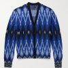 Argyle Brushed Jacquard-Knit Cardigan Argyle Brushed Jacquard-Knit Cardigan