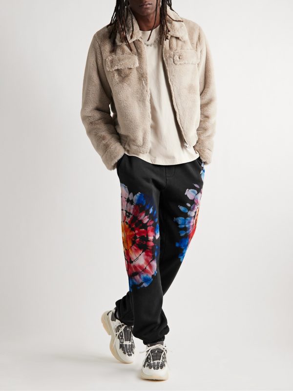 Tapered Tie-Dyed Cotton-Jersey Sweatpants - OU Tapered Tie-Dyed Cotton-Jersey Sweatpants - OU