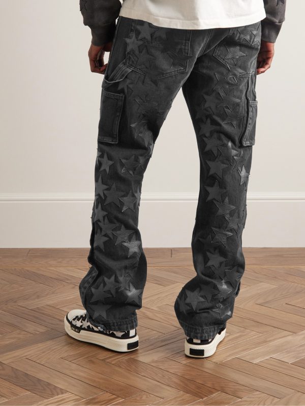 + Chemist Carpenter Straight-Leg Leather-Appliquéd Jeans - BK + Chemist Carpenter Straight-Leg Leather-Appliquéd Jeans - BK