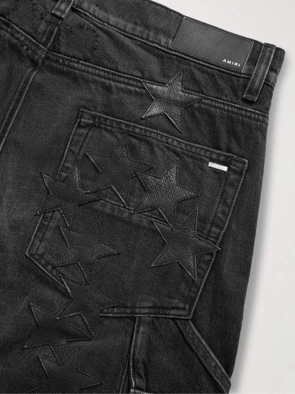 + Chemist Carpenter Straight-Leg Leather-Appliquéd Jeans - CU + Chemist Carpenter Straight-Leg Leather-Appliquéd Jeans - CU