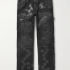 + Chemist Carpenter Straight-Leg Leather-Appliquéd Jeans + Chemist Carpenter Straight-Leg Leather-Appliquéd Jeans