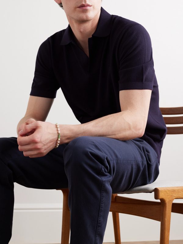 Cotton and Silk-Blend Piqué Polo Shirt - FR