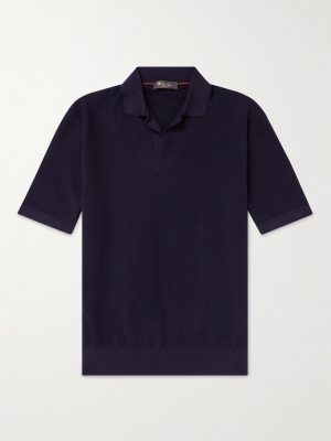 Cotton and Silk-Blend Piqué Polo Shirt