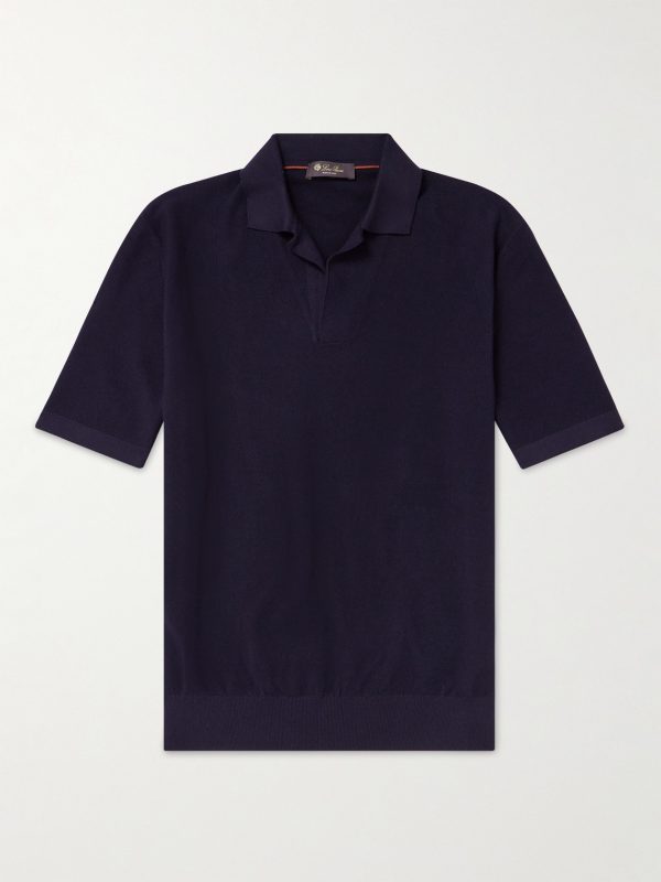 Cotton and Silk-Blend Piqué Polo Shirt