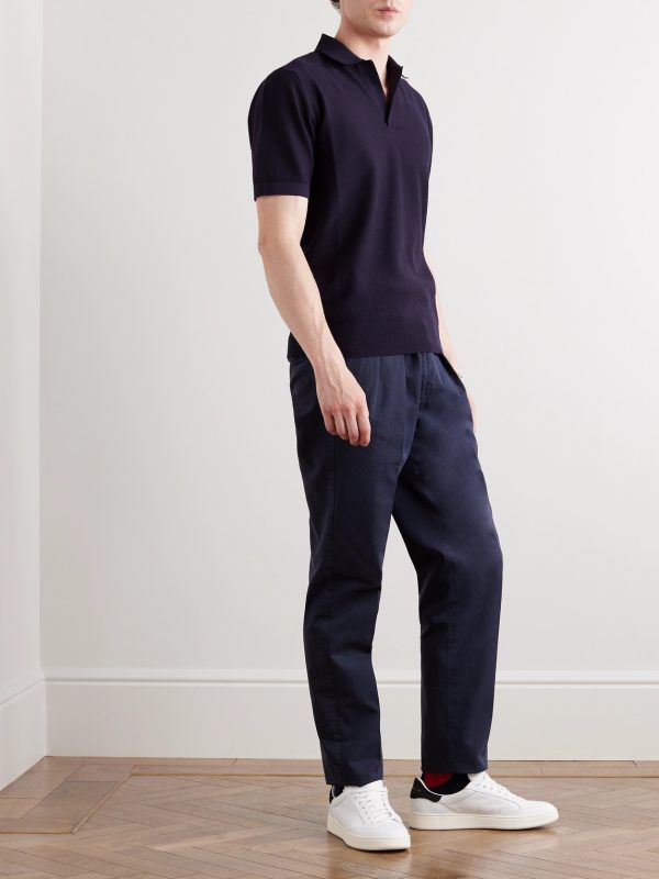 Cotton and Silk-Blend Piqué Polo Shirt - OU
