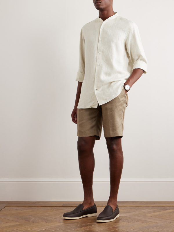 Arizona Grandad-Collar Linen Shirt - OU Arizona Grandad-Collar Linen Shirt - OU