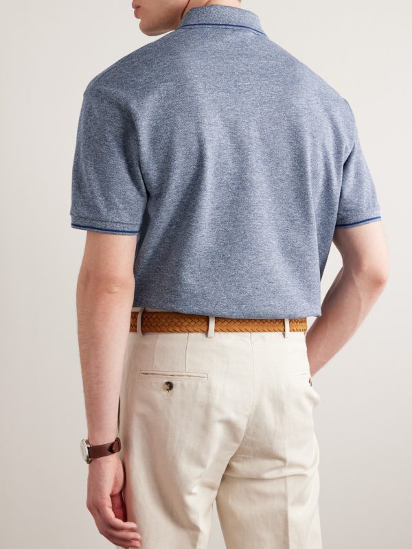 Cotton and Linen-Blend Polo Shirt - BK Cotton and Linen-Blend Polo Shirt - BK