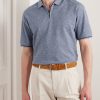Cotton and Linen-Blend Polo Shirt - FR Cotton and Linen-Blend Polo Shirt - FR