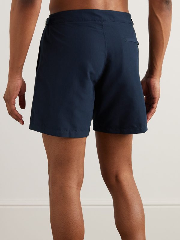 Embellished Straight-Leg Mid-Length Swim Shorts - BK