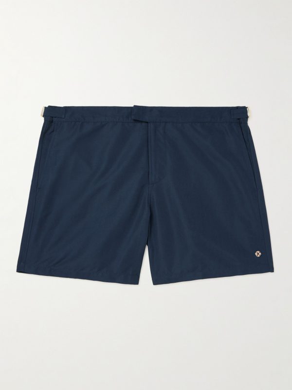Embellished Straight-Leg Mid-Length Swim Shorts