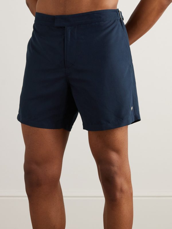 Embellished Straight-Leg Mid-Length Swim Shorts - OU
