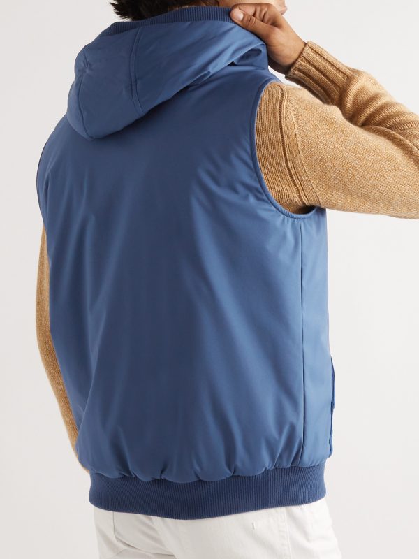 Wallace Storm System® Cashmere-Trimmed Padded Nylon Hooded Gilet - BK Wallace Storm System® Cashmere-Trimmed Padded Nylon Hooded Gilet - BK