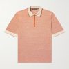Slim-Fit Striped Silk and Linen-Blend Polo Shirt Slim-Fit Striped Silk and Linen-Blend Polo Shirt