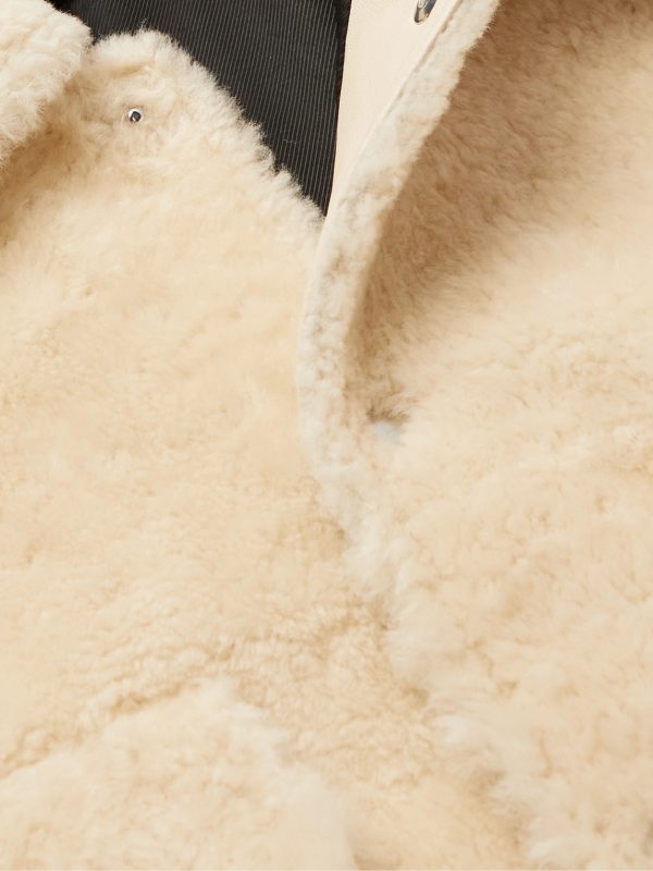 Logo-Print Shearling Shirt Jacket - CU