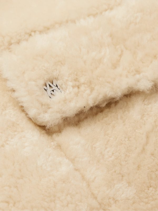 Logo-Print Shearling Shirt Jacket - E1