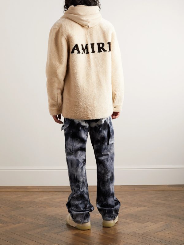 Logo-Print Shearling Shirt Jacket - OU