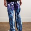 Flared Tie-Dyed Quilted Shell Cargo Trousers - BK