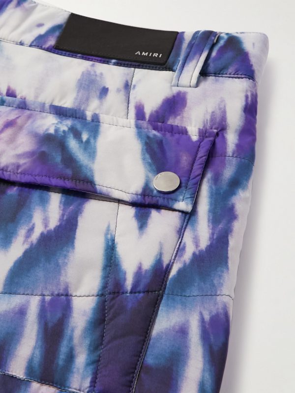 Flared Tie-Dyed Quilted Shell Cargo Trousers - CU