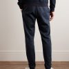 Tapered Cotton and Linen-Blend Fleece Sweatpants - BK Tapered Cotton and Linen-Blend Fleece Sweatpants - BK