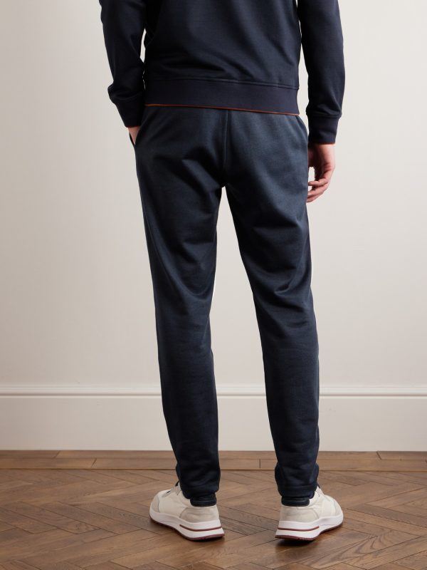 Tapered Cotton and Linen-Blend Fleece Sweatpants - BK Tapered Cotton and Linen-Blend Fleece Sweatpants - BK