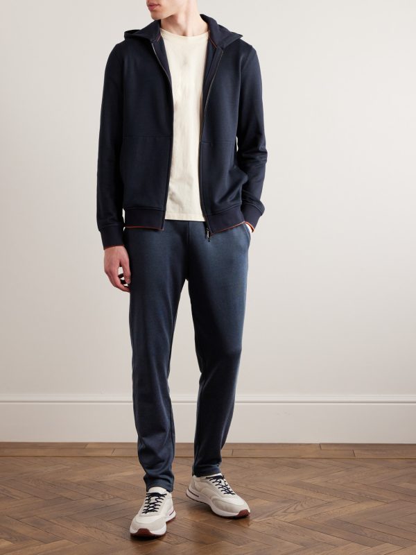 Tapered Cotton and Linen-Blend Fleece Sweatpants - OU Tapered Cotton and Linen-Blend Fleece Sweatpants - OU