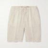 Straight-Leg Linen Drawstring Bermuda Shorts Straight-Leg Linen Drawstring Bermuda Shorts