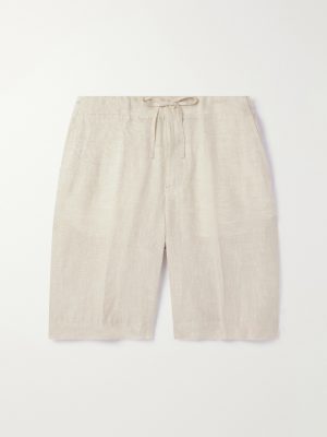 Straight-Leg Linen Drawstring Bermuda Shorts Straight-Leg Linen Drawstring Bermuda Shorts