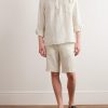 Straight-Leg Linen Drawstring Bermuda Shorts - OU Straight-Leg Linen Drawstring Bermuda Shorts - OU